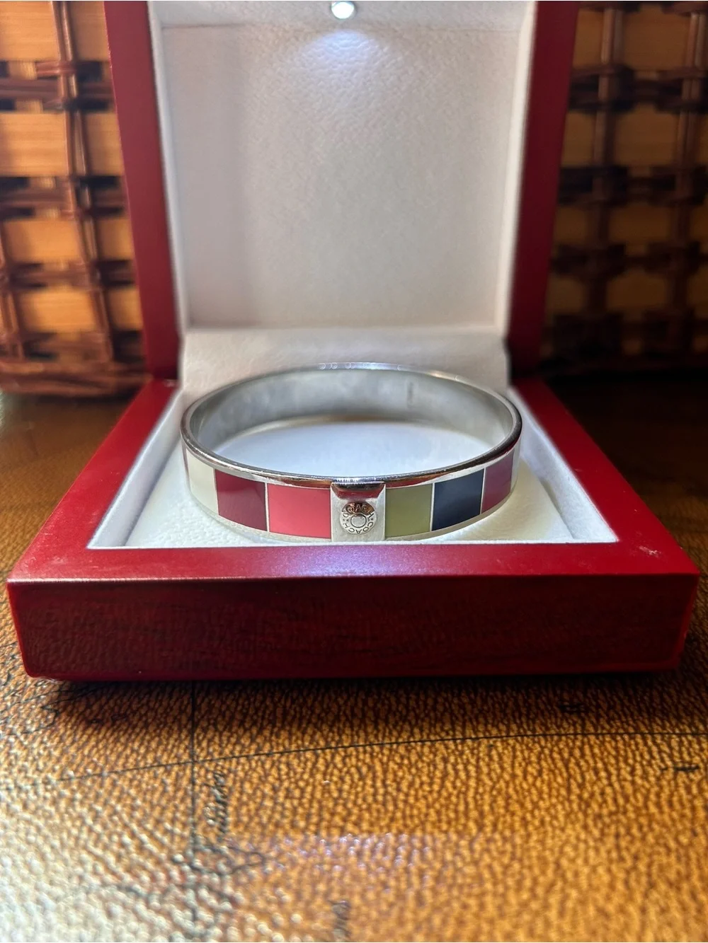 COACH 65th ANNIVERSARY Signature Striped Enamel Bangle Bracelet -EUC- - Picture 12 of 16